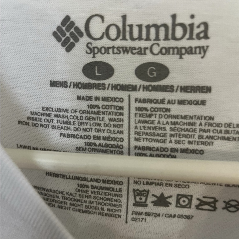 Columbia Men’s Large American Flag Logo Tee – White – NWT - Picture 6 of 8